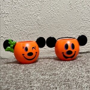 Disney Parks Mickey Minnie Mouse  Halloween Pumpkin Small Candy Buckets